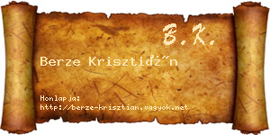 Berze Krisztián névjegykártya